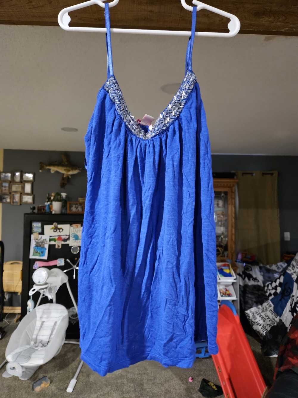 Candie's Royal Blue Beaded Spaghetti Strap Top